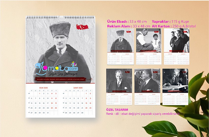 Duvar Takvimi Özel (Atatürk)