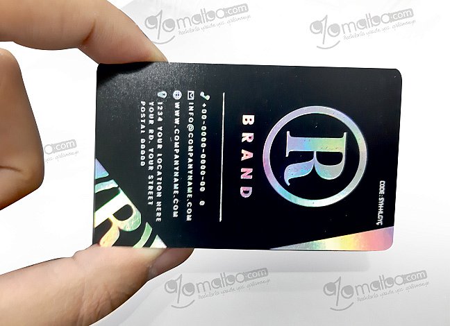 Gümüş Hologram Varak Yaldızlı kartvizit
