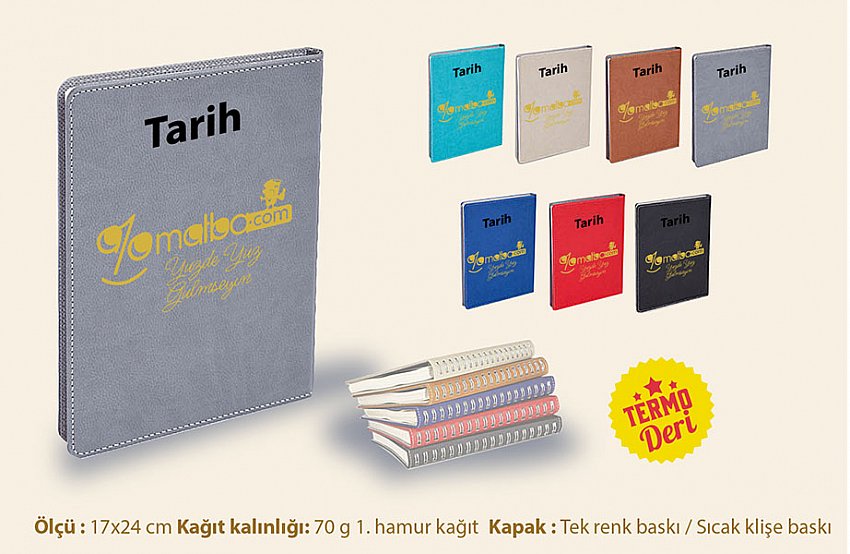 🎯Gizli Spiralli Deri Ajanda Kapak Baskı (17x24 Cm) kod:102