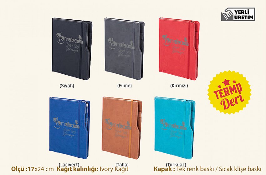 Yumuşak Deri Kapak Kareli Defter (13x21 Cm) Kod:213