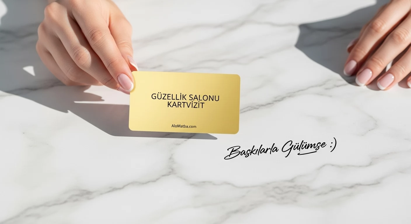 Güzellik Salonu Yaldız Kartvizit Baskı