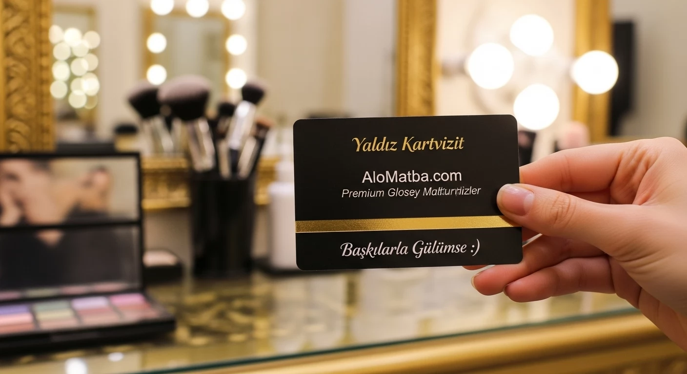 Güzellik Salonu Yaldız Kartvizit Baskı