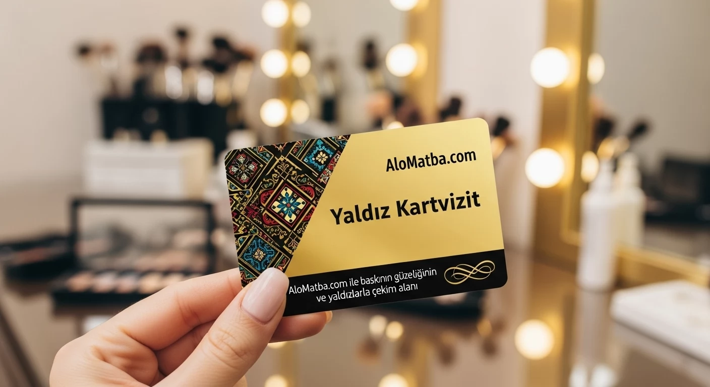 Güzellik Salonu Yaldız Kartvizit Baskı