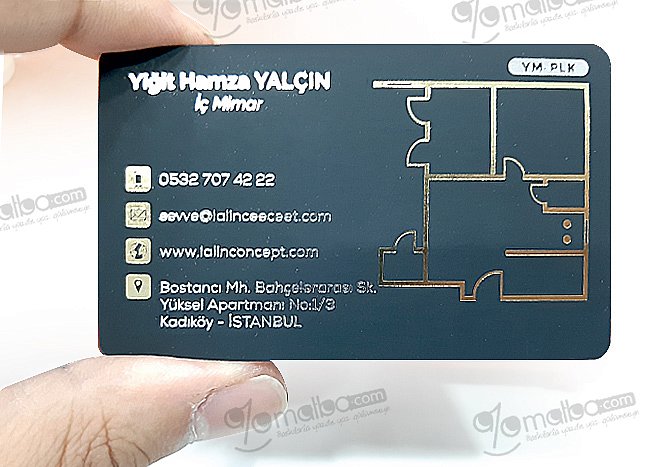 Gümüş Baskı Kartvizit 330gr Çift Taraf Plike