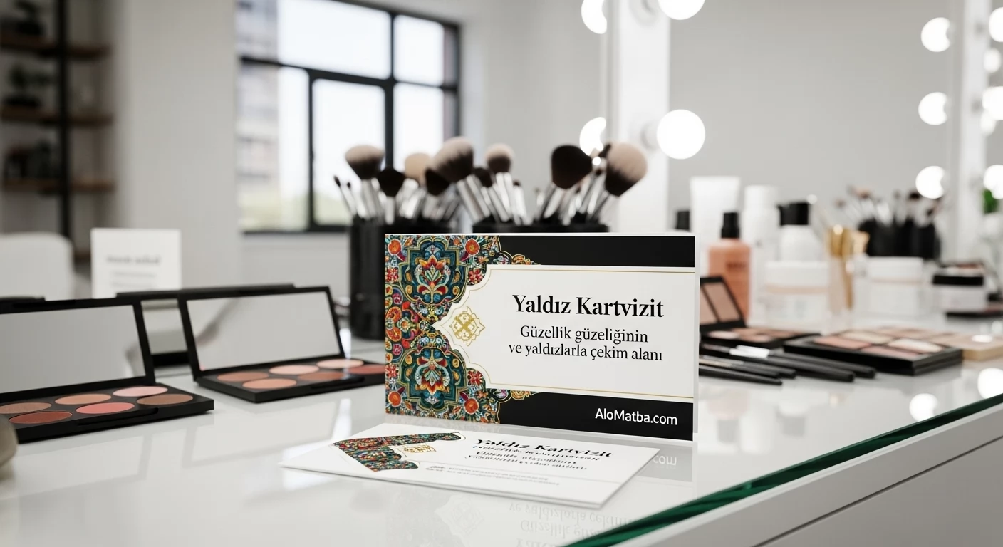 Güzellik Salonu Yaldız Kartvizit Baskı küçük görsel
