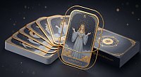 Altın Yaldız Baskılı Tarot Kart Baskı küçük görsel